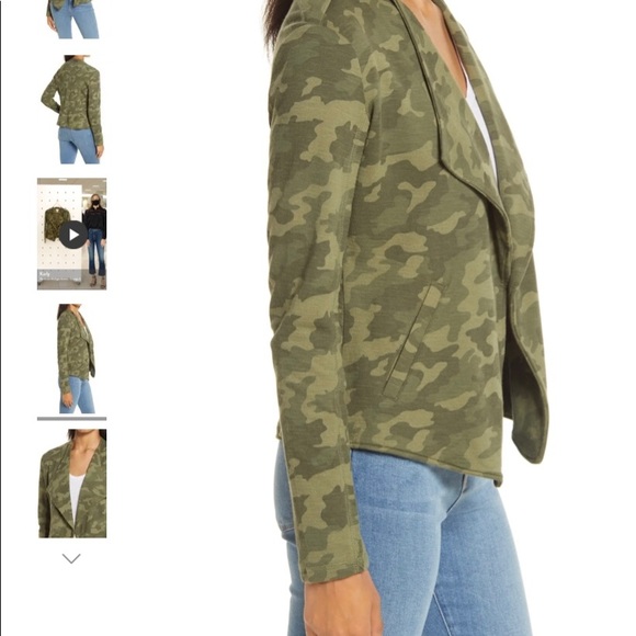 NWT Caslon Drape Blazer Green Army Camo-Size M - Picture 3 of 6